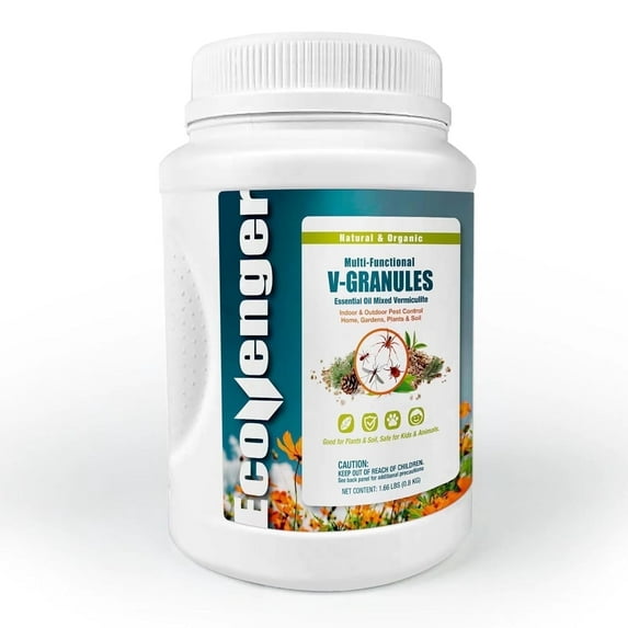 EcoVenger Multi-Purpose V-Granules 1.95LB Jug, Horticulture or Household Use for Indoor & Outdoor Protection Against Insects, Improves Soil & Promotes Rooting, 100% Natural, Safe for Kids