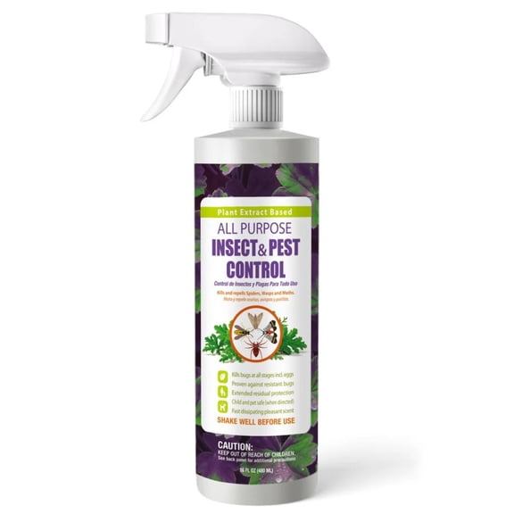 EcoVenger All Purpose Home Insect Control 16 oz, Fleas, Fruit Flies, Gnats, Moths, Ticks, Roaches, Spiders, Fast Kill, Lasting Prevention, Kill Eggs, Plant Extract Based & Non-Toxic