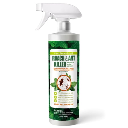 EcoVenger Roach & Ant Killer 16 oz, Kills on Contact, Extended 4-Week Deterrence, Kills Ants & Other Crawling Insects, Natural & Non-Toxic, Pleasant Botanical Scent, Safe for Children & Pets