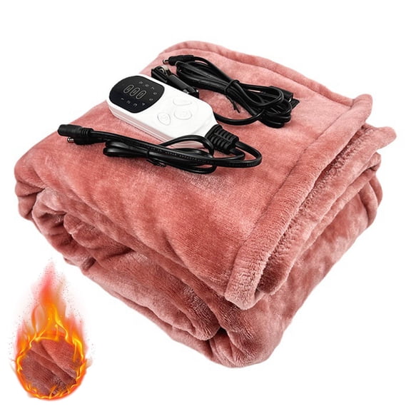 EcoVerve 12V Heated Blanket For Car Plug In Heating Throw Flannel Small E Lectric Car Blankets With Timer 9 Fast Heating Modes Travel Portable Heated Throw Blanket For Cars Truck