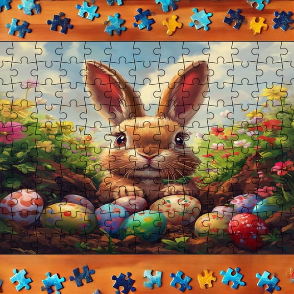 EcoVerve 130 Piece Easter Puzzle Set Easter Egg Bunny Puzzle For Kids Educational Puzzle Perfect For Family Game Night