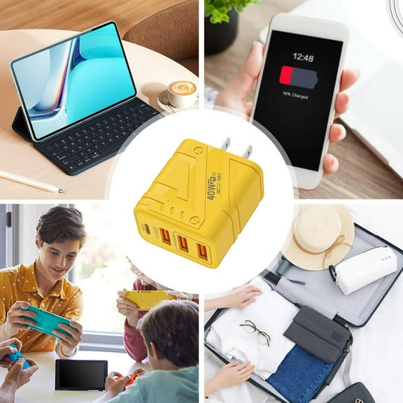 EcoVerve 40W Fast Charging Power Station 3 USB & 1 PD Ports Efficient Charger For All Your Devices Compact Design Universal Compatibility