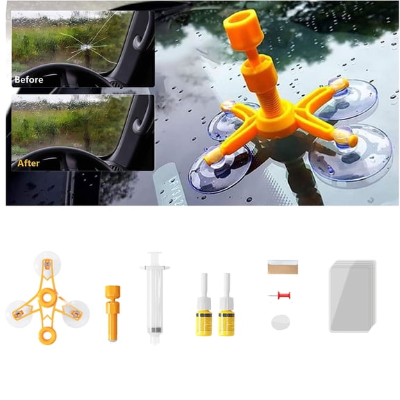EcoVerve 6mlWindshield Kit Windshield Crack Kit Upgraded Windshield Kit For Chips And Cracks Windshield Chip Kit Quick Fix For Chips Cracks StarShaped Crack Ch