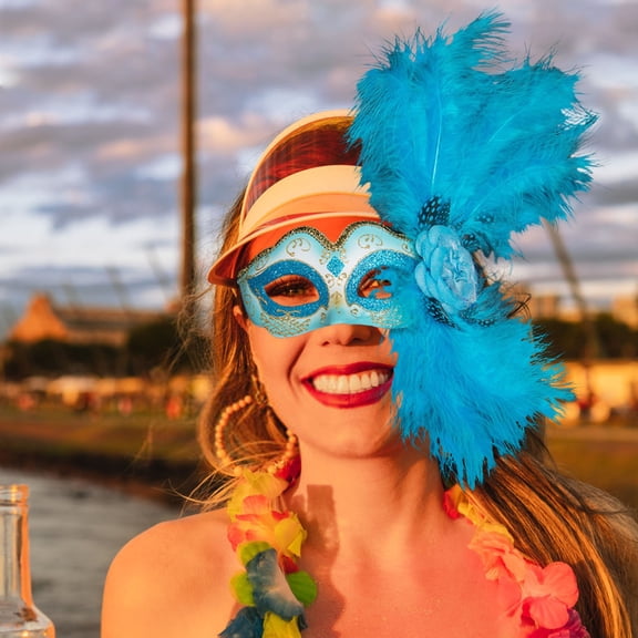 EcoVerve Adult Cosplay Party Half Face Perfect For Carnivals & Dance Events Plastic Material