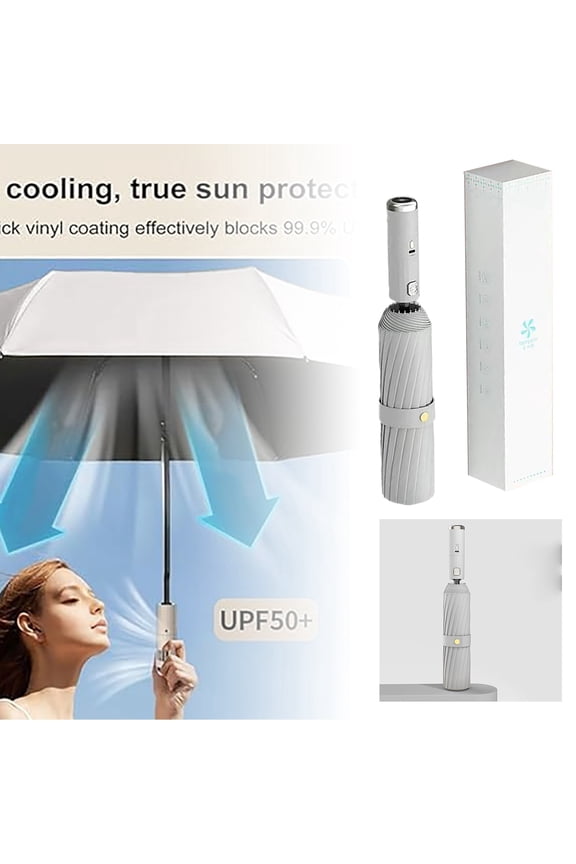 Beat The Heat In Style With Our Fan Enhanced Umbrella – Perfect For Sunny Weather