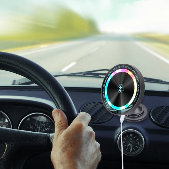 EcoVerve Black "Experience Fast Charging With 15W Wireless Car Charger And Phone Mount Compatible With And Android!"