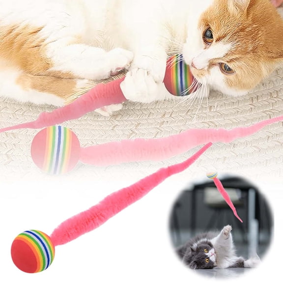 EcoVerve Cat For Indoor Cats Cat Bouncy With Tail Cat Toy Cat Worm Toy With