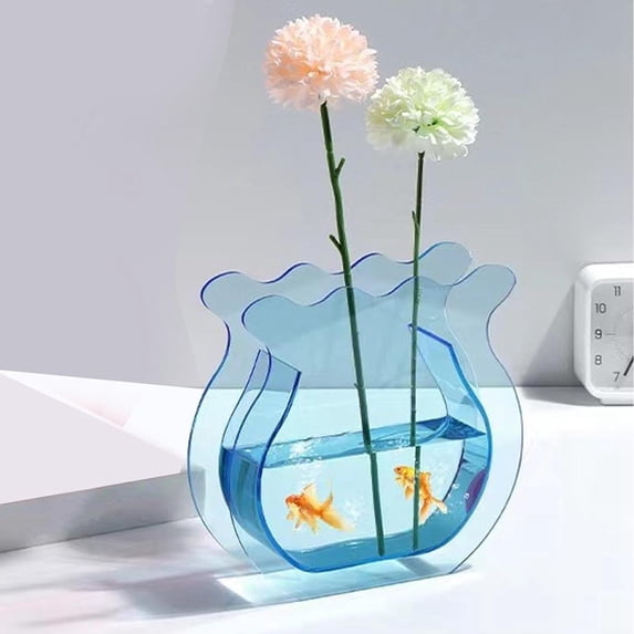 Curated visual reference: Picture Idea: Ecoverve Clear Acrylic Fish Tank Vase Modern Small Desktop Aquarium