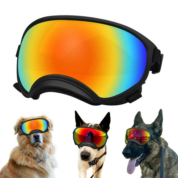 EcoVerve Dog Goggles For Golden And Other Medium To Large Dogs Dog Pet Sunglasses Ski Goggles Style Dog Eyewear