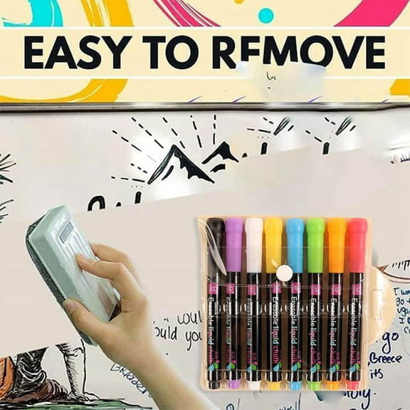 EcoVerve Erasable Light Board Pen Colorful Water Soluble Liquid Chalk LED Blackboard Highlighter Light Board Pen 50ml