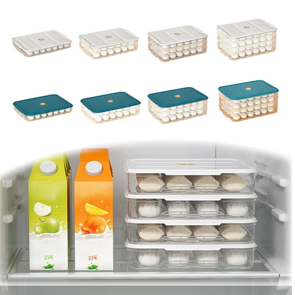 EcoVerve Food Storage Container Stackable Dumpling Storage Airtight Cookie Storage Containers Transparent Food Containers With Lid For Kitchen And Fridge