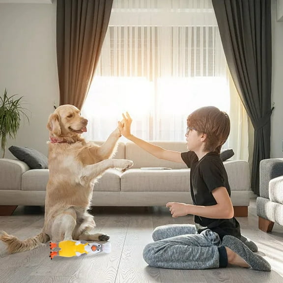 EcoVerve Latex Dog Toy Vocal Teething Flying Strange Chicken Interactive Boring Pet Toy