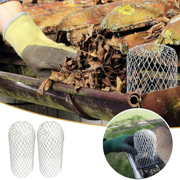 EcoVerve Leaf Gutter Downspout Filter Guard Mesh Aluminum Screens Guards Mesh Covers Screen Sieve Deflectors Spout Down Screen