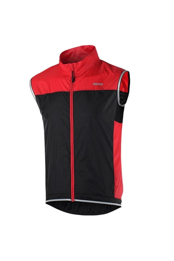 Men's Cycling Running Jacket Bike Windbreaker Vest Reflective Lightweight Windproof Coat