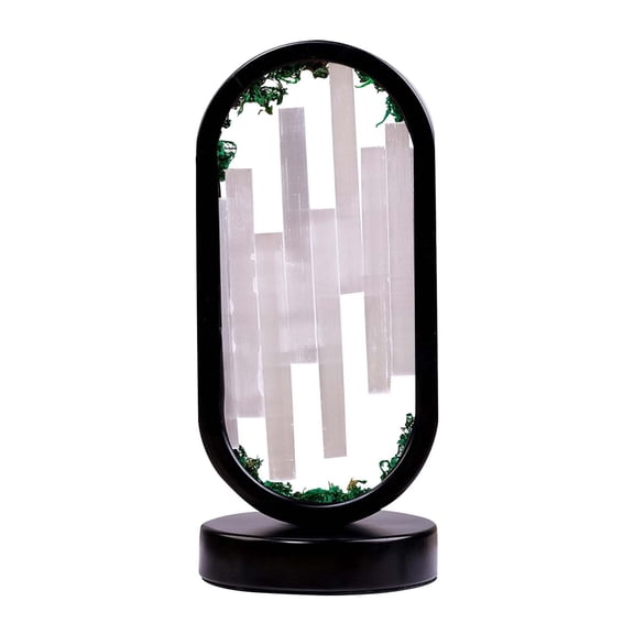 EcoVerve Natural Crystal Stone Oval Night Light Style Ambient Lamp For Home