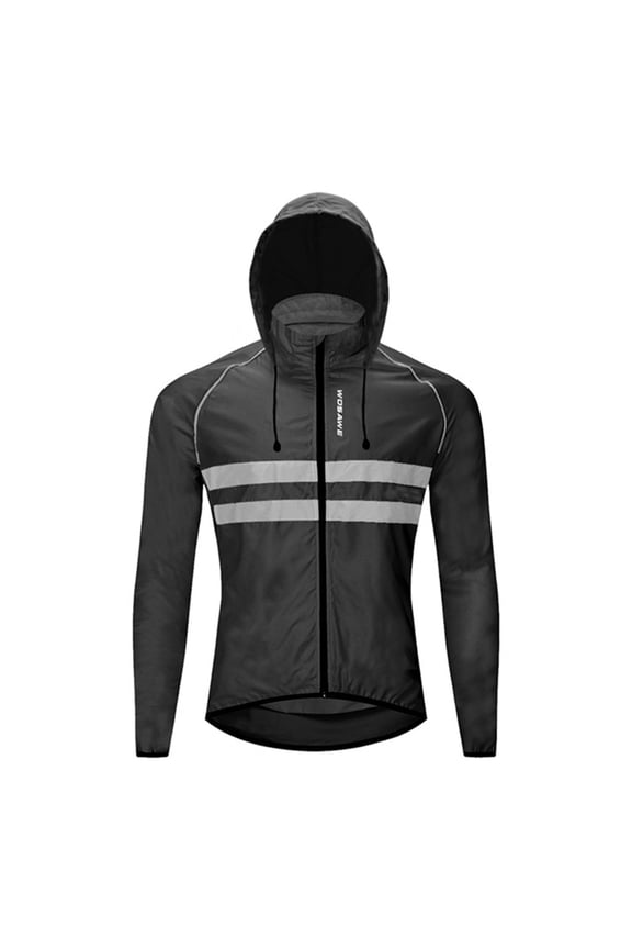 Packable Cycling Jacket Hooded Running Coat Lightweight Biking Windbreaker