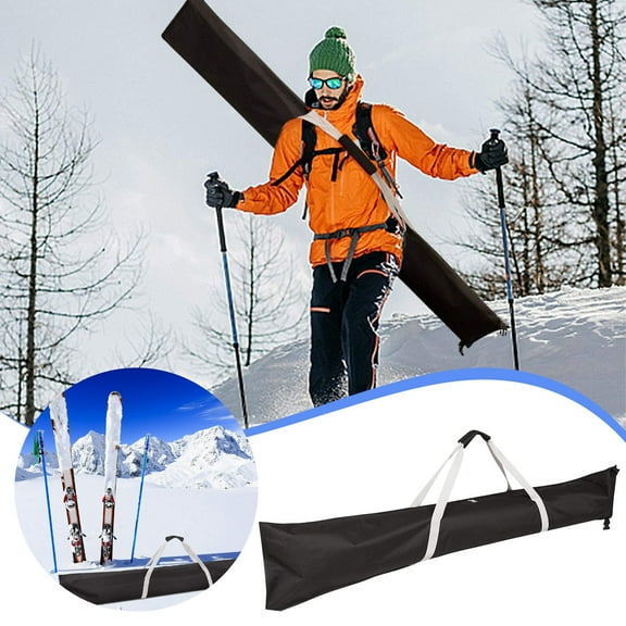 EcoVerve Ski Bag Adjustable Length Snowboard Bag Ski Travel Bag To Transport Skis Skiing Travel Carry Ski Bag For Travel Glove Jacket And Other Ski