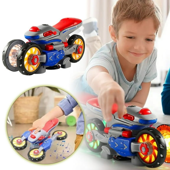EcoVerve Transformer Motorcycle Universal Stunt Rotating Light Music Boy Children's Toy