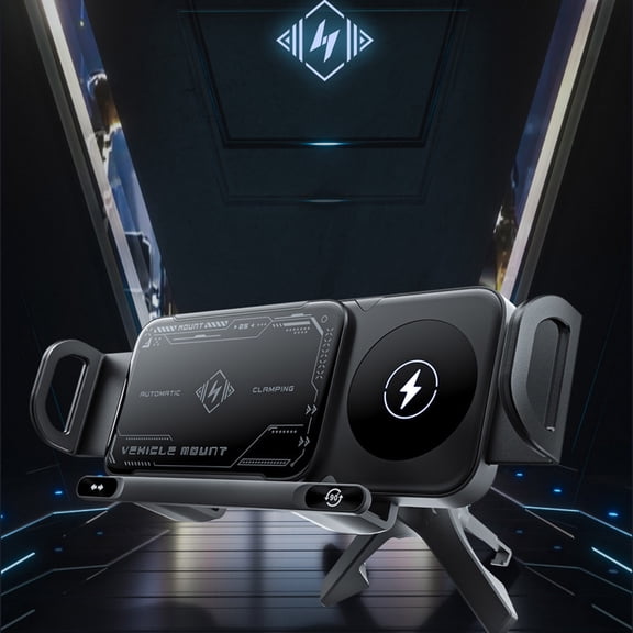 EcoVerve Wireless Car Charger Fast Charging Phone Holder For Car Vent 2 In 1 Auto Rotating Phone Holder With Max 15W Fast Charging Cell Phone Holder For Most Phones