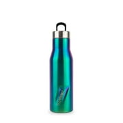 EcoVessel ASPEN Stainless Steel Water Bottle with Insulated Lid, Metal Water Bottle with Rubber Non-Slip Base. Wine Tumbler Reusable Water Bottle - 16oz (Over The Rainbow)