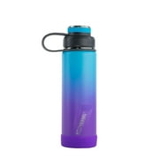 EcoVessel Boulder TriMax? Insulated Stainless Steel Water Bottle with Reflecta? Insulated Dual Lid, Strainer and Silicone Bottle Bumper – 20 oz (Ombre Lavender Fields)
