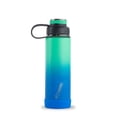 thumbnail image 1 of EcoVessel Boulder TriMax® Insulated Stainless Steel Water Bottle with Reflecta™ Insulated Dual Lid, Strainer and Silicone Bottle Bumper – 20 oz (Ombre Northern Lights), 1 of 5