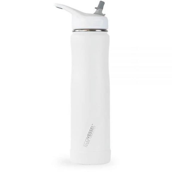Eco Vessel 24 oz Summit Trimax Stainless Steel Water Bottle, White