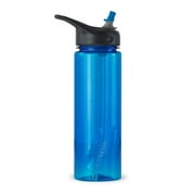 EcoVessel WAVE Tritan Plastic Sports Water Bottle with Flip Straw, Leak Proof Lid, and Carry Handle 24 oz (Hudson Blue)