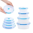 thumbnail image 1 of Ecoberi Collapsible Food Containers, BPA-Free Silicone, Reusable, Stackable, Space-Saving for Snacks, Lunches, Travel Pack of 4, 1 of 7