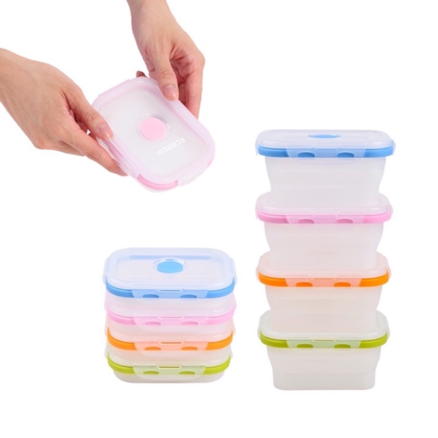 collapsible food storage container set - silicon tupperware food storage  set, 705353068768