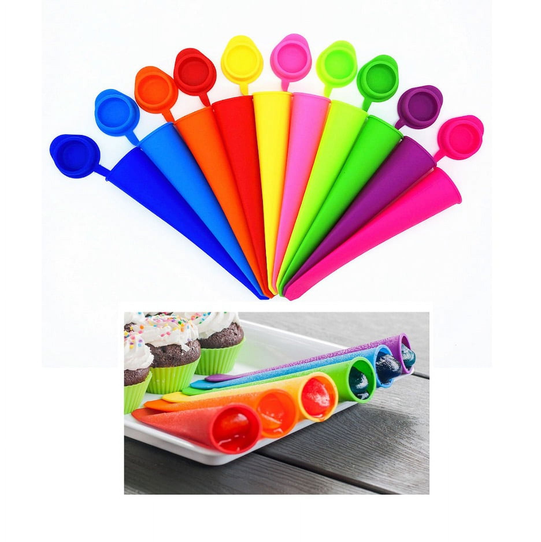 2 Pack Silicone Popsicle Moulds with Attached Lids, Silicone Frozen  Popsicles Molds for Kids, BPA Free Popsicle Mold Reusable Easy Release Ice  Pop