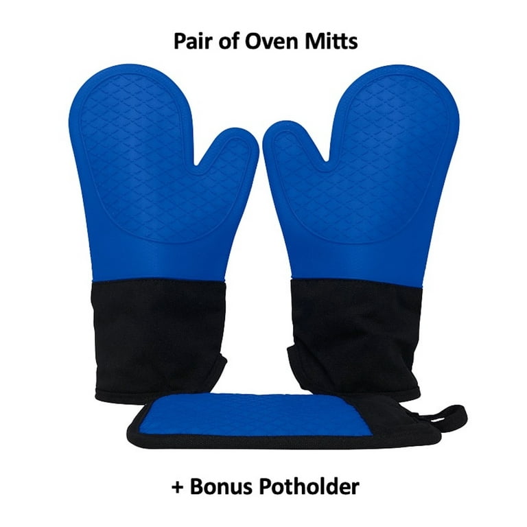 Heat Resistant Silicone Oven Mitts Set