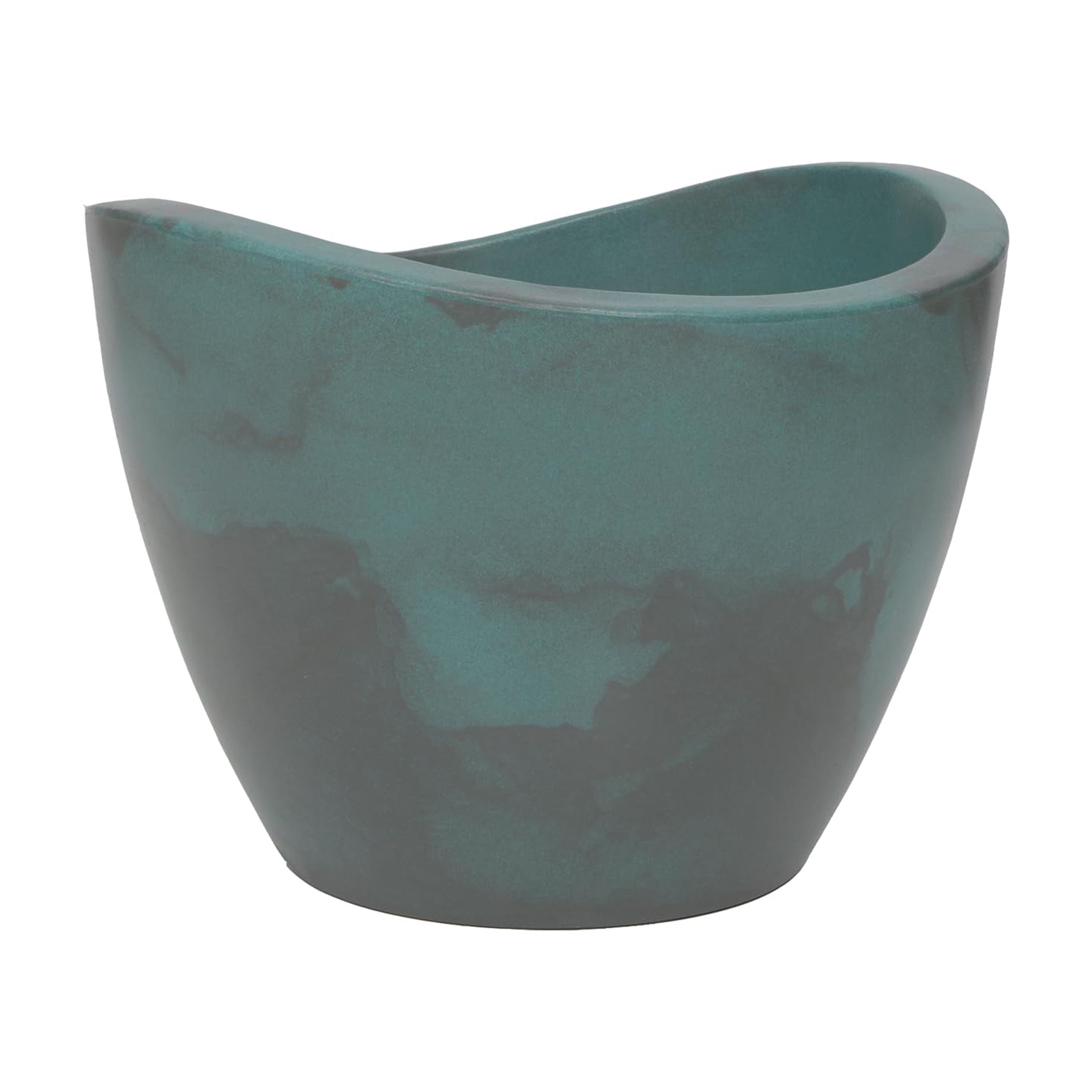 Ecobo 11.8 inches Eco-Friendly Round Pot Planter Indoor/Outdoor use, Durable, Versatile & Lightweight, Designed by Brazilian Artisans, Contemporary All-Weather Design –Green
