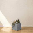 thumbnail image 1 of Ecobo 12" Eco-Friendly Square Pot Planter, Bloco Indoor/Outdoor use, Durable, Versatile & Lightweight, Designed by Brazilian Artisans, Contemporary All-Weather Design – Grey, 1 of 6