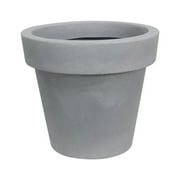 Ecobo 12.6" Tall  Eco-Friendly Round Pot Planter Indoor/Outdoor use, Durable, Versatile & Lightweight, Designed by Brazilian Artisans, Contemporary All-Weather Design –Grey