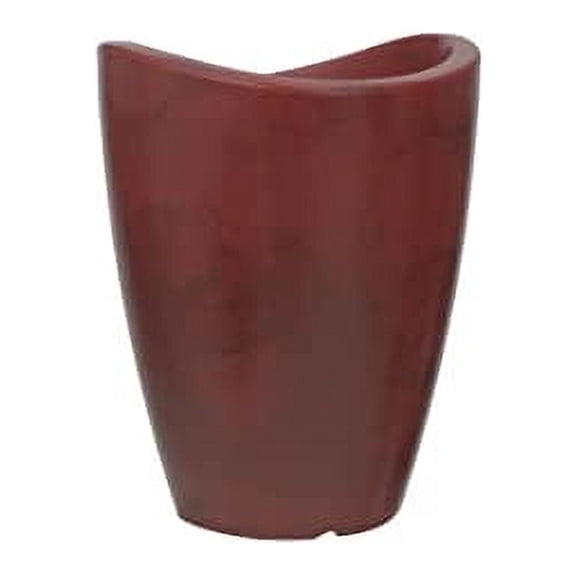 Ecobo 12.6 inches Eco-Friendly Round Pot Planter Onda Indoor/Outdoor use, Durable, Versatile & Lightweight, Designed by Brazilian Artisans, Contemporary All-Weather Design –Red