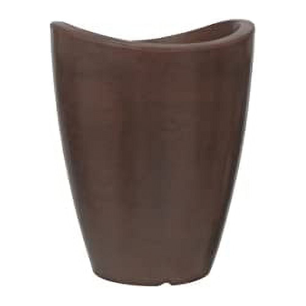 Ecobo 12.6 nches Eco-Friendly Round Planter Onda Indoor/Outdoor use, Durable, Versatile & Lightweight, Designed by Brazilian Artisans, Contemporary All-Weather Design –Brown
