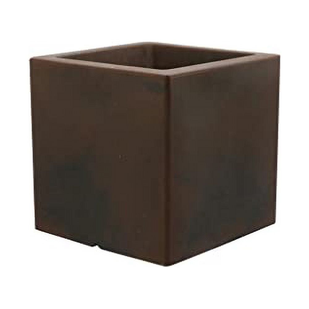 Ecobo 12" Eco-Friendly Square Pot Planter, Bloco Indoor/Outdoor use, Durable, Versatile & Lightweight, Designed by Brazilian Artisans, Contemporary All-Weather Design – Brown