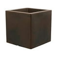 thumbnail image 1 of Ecobo 12" Eco-Friendly Square Pot Planter, Bloco Indoor/Outdoor use, Durable, Versatile & Lightweight, Designed by Brazilian Artisans, Contemporary All-Weather Design – Brown, 1 of 4