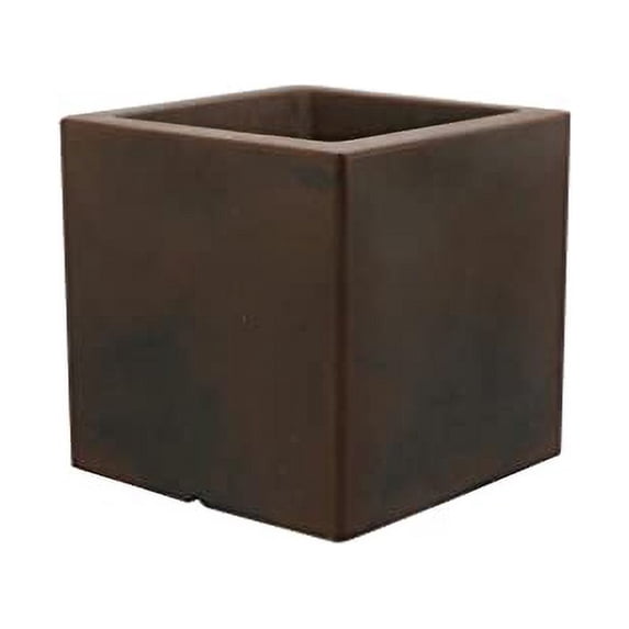 Ecobo 12" Eco-Friendly Square Pot Planter, Bloco Indoor/Outdoor use, Durable, Versatile & Lightweight, Designed by Brazilian Artisans, Contemporary All-Weather Design – Brown