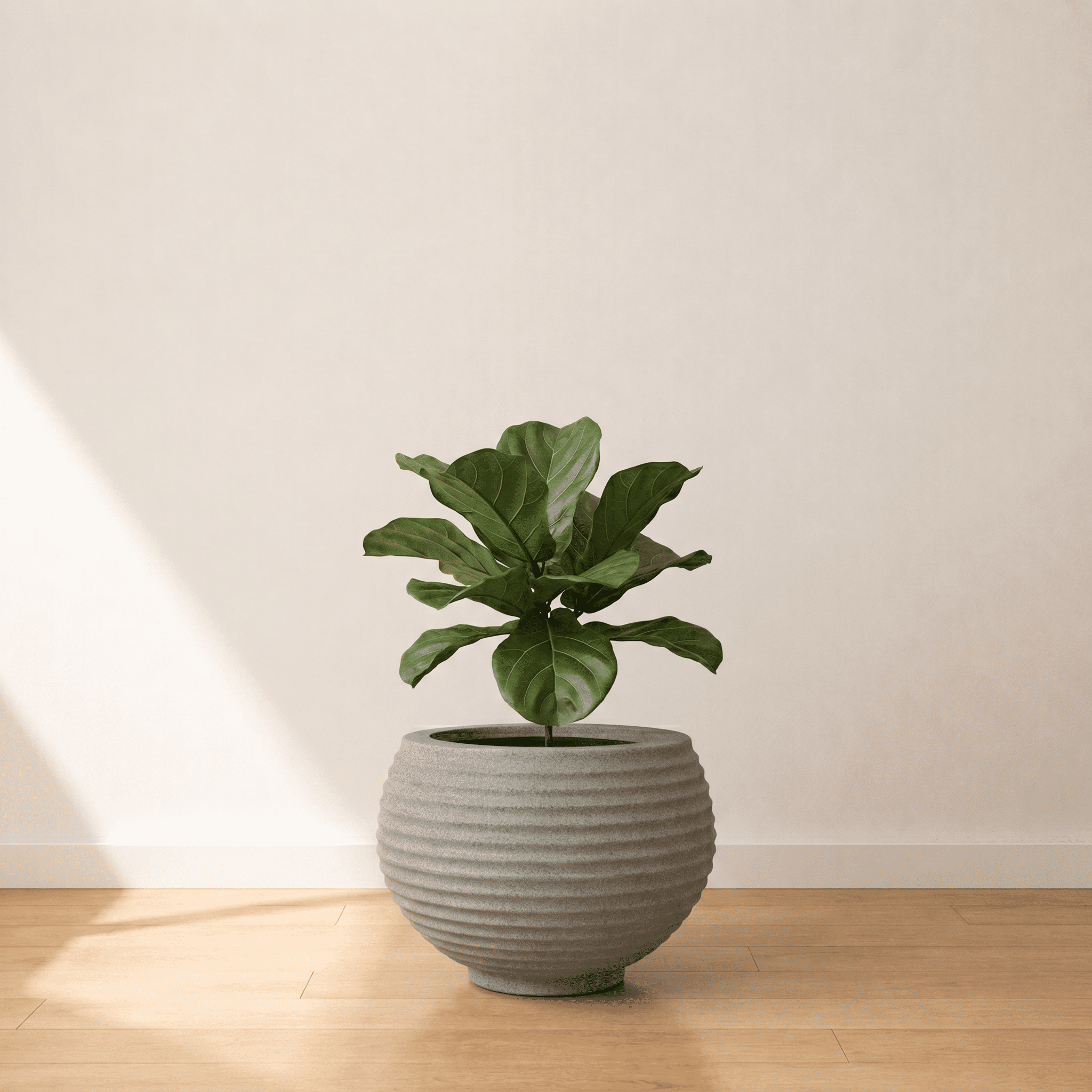 Ecobo 13.4" Wide Eco-Friendly Round Pot Planter, HeliconiaIndoor/Outdoor use, Durable, Versatile & Lightweight, Designed by Brazilian Artisans, Contemporary All-Weather Design – Gray Granite