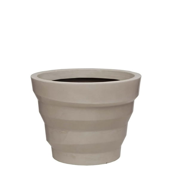 Ecobo 13.4 inches Eco-Friendly Round Pot Planter Dune Indoor/Outdoor use, Durable, Versatile & Lightweight, Designed by Brazilian Artisans, Contemporary All-Weather Design –White