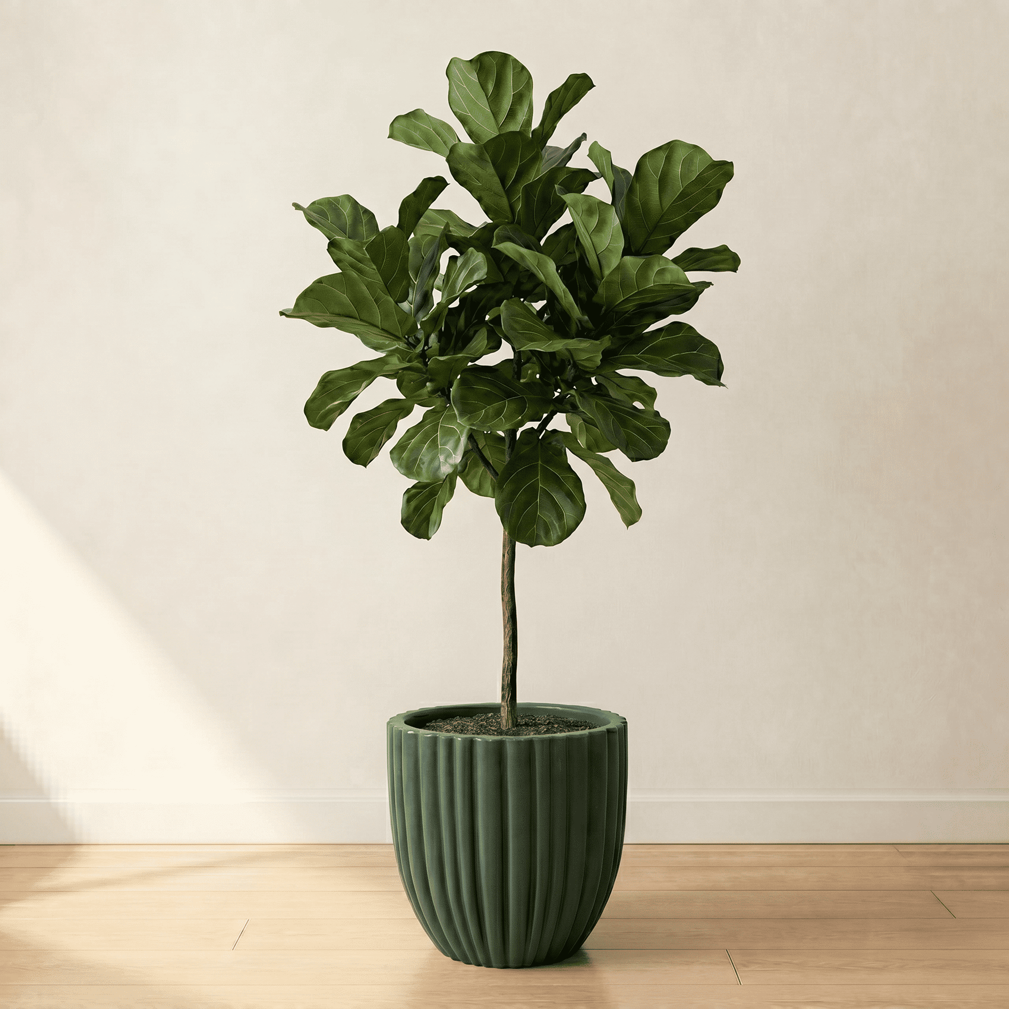 Ecobo 15.7" Tall, Eco-Friendly Round Pot Planter, Cocoa Indoor/Outdoor use, Durable, Versatile & Lightweight, Designed by Brazilian Artisans, Contemporary All-Weather Design – Green