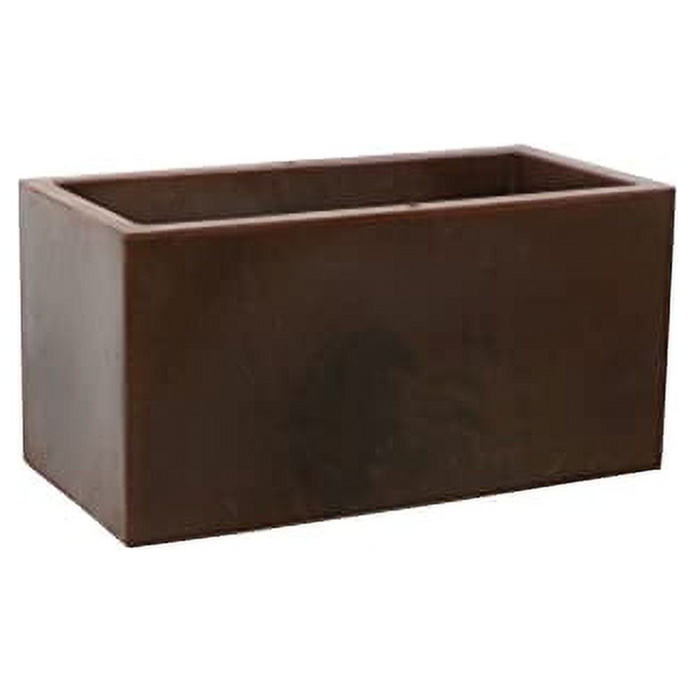 Ecobo 15.7 inches Eco-Friendly Rectangular Planter Box, Bloco Indoor/Outdoor use, Durable, Versatile & Lightweight, Designed by Brazilian Artisans, Contemporary All-Weather Design – Brown - image 1 of 4