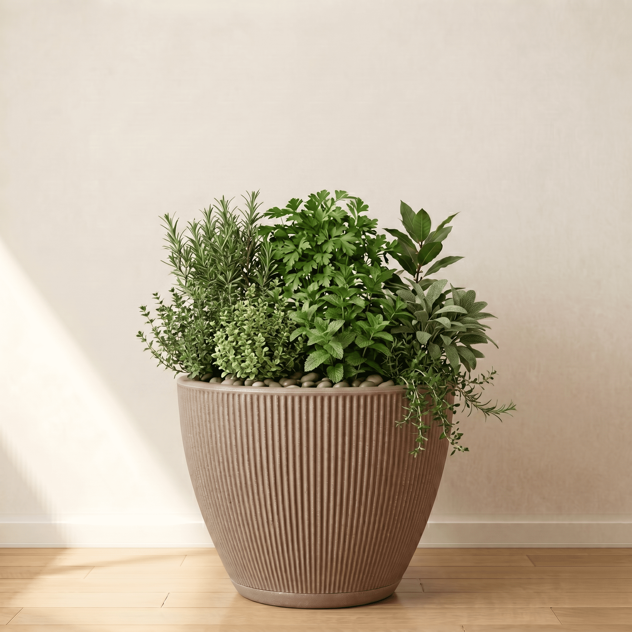 Ecobo 16.9 inches tall Eco-Friendly Round Pot Planter,Garoa Indoor/Outdoor use,Durable,Versatile&Lightweight,Designed by Brazilian Artisans,Contemporary AllWeather Design-Brown