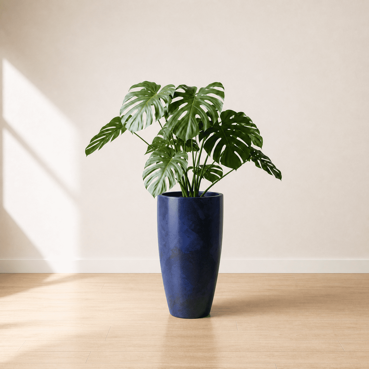 Ecobo 20.9-Inch Tall Eco-Friendly Round Pot Planter | Indoor/Outdoor Use, Durable, Versatile, and Lightweight | Contemporary All-Weather Design by Brazilian Artisans - Dark Blue