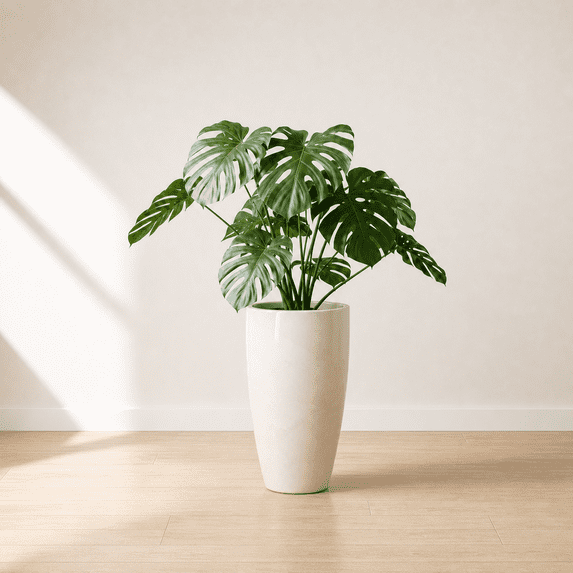 Ecobo 20.9 inches Eco-Friendly Round Pot Planter Vicenza Indoor/Outdoor use, Durable, Versatile & Lightweight, Designed by Brazilian Artisans, Contemporary All-Weather Design –White