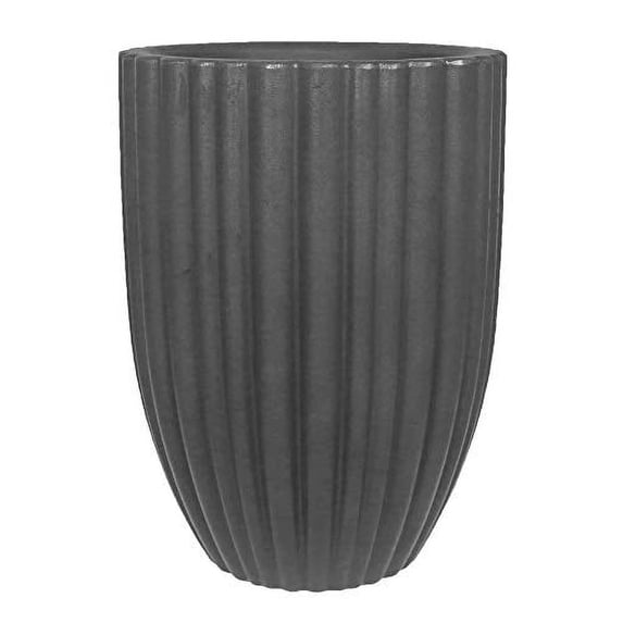 Ecobo 21.3" Tall, Eco-Friendly Round Pot Planter, Cocoa Indoor/Outdoor use, Durable, Versatile & Lightweight, Designed by Brazilian Artisans, Contemporary All-Weather Design – Dark Gray