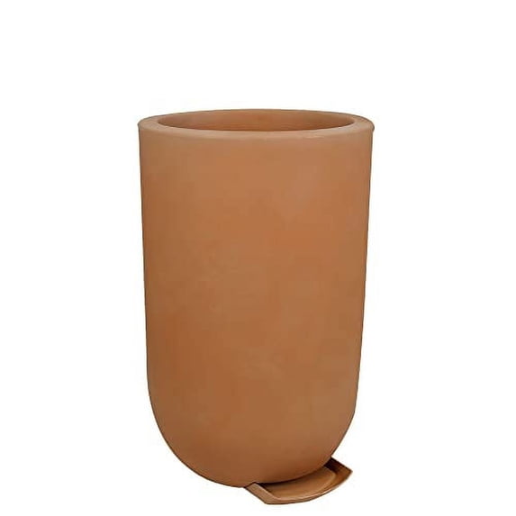 Ecobo 24.8 inches Eco-Friendly Round Pot Planter Indoor/Outdoor use, Durable, Versatile & Lightweight, Designed by Brazilian Artisans, Contemporary All-Weather Design - Orange