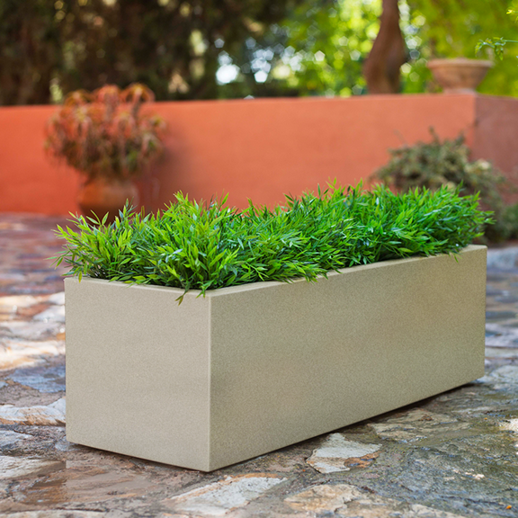 Ecobo 24" Wide Planter | Eco-Friendly, Durable, Lightweight | Indoor/Outdoor Use, All-Weather, Contemporary Design by Brazilian Artisans - Sand Color